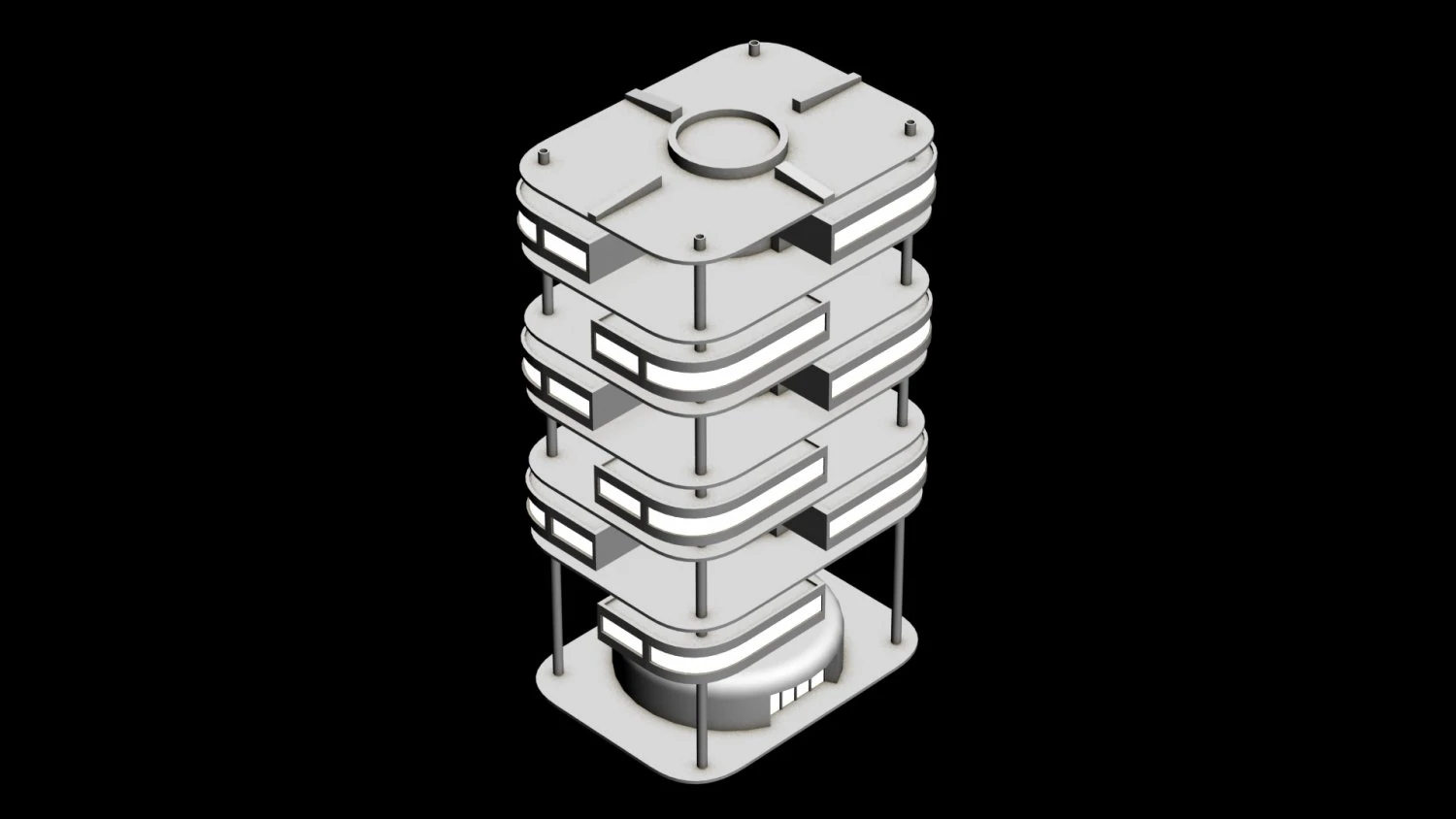 building 6 3D Model .c4d .max .obj .3ds .fbx .stl .blend 