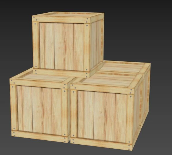 wood boxes 3D Model .c4d .max .obj .3ds .fbx .stl .blend 