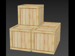 나무 상자 3D 모델
