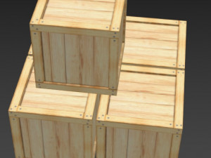 wood boxes Modello 3D