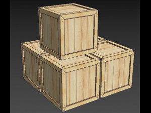 wood boxes Modello 3D