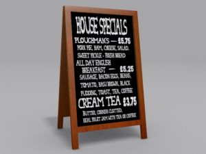 street menu board 3D Модель