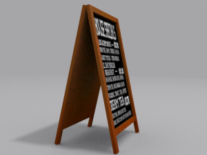 street menu board 3D Model