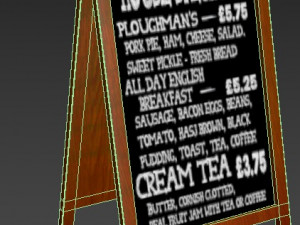 street menu board 3D Model