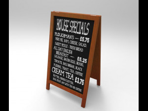 street menu board 3D Model