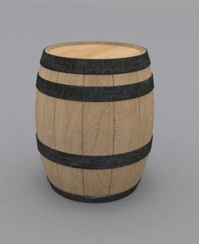 wooden barrel 3D Model .c4d .max .obj .3ds .fbx .stl .blend