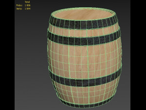 wooden barrel Modelo 3D