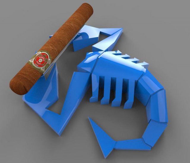 scorpion cigar holder for 3d printing 3D Model .c4d .max .obj .3ds .fbx .stl .blend 