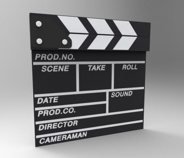 movie clapboard Modèle 3D .c4d .max .obj .3ds .fbx .stl .blend 