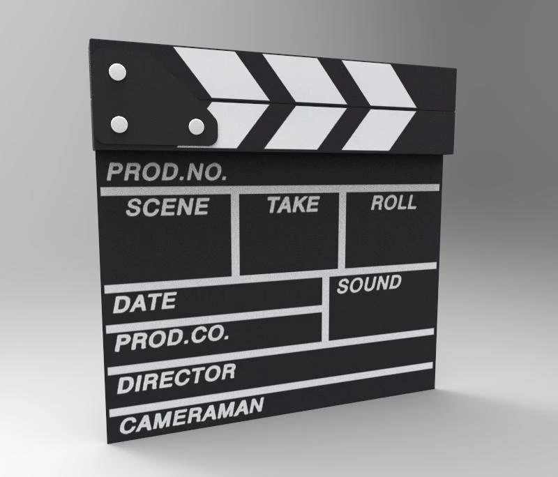movie clapboard 3D Model .c4d .max .obj .3ds .fbx .stl .blend 