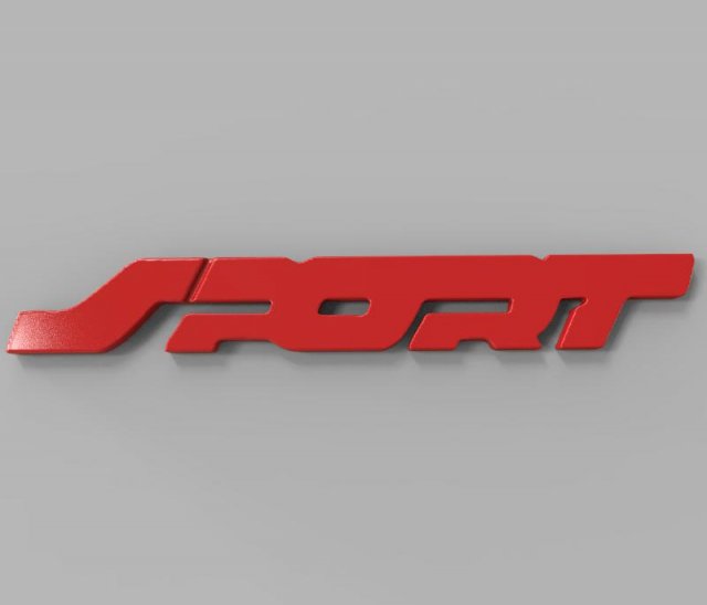 Sport Car Emblem for 3D Printing 3D-printmodel .c4d .max .obj .3ds .fbx .stl .blend 
