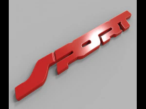Sport Car Emblem for 3D Printing 3D Print Model