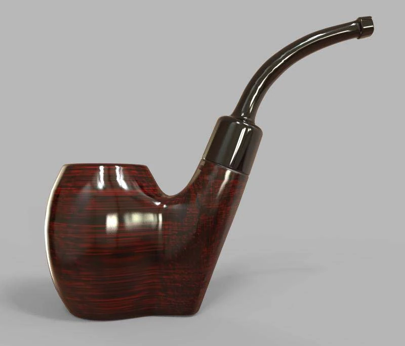 Tobacco Pipe 3D Model .c4d .max .obj .3ds .fbx .stl .blend