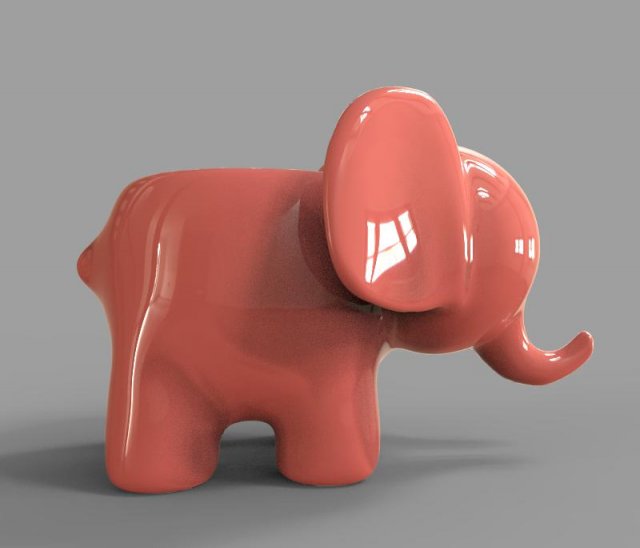Elefant Ashtray For 3D Printing 3D 模型 .c4d .max .obj .3ds .fbx .stl .blend 