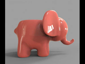 Asbak Elefant Untuk Pencetakan 3D Model 3D