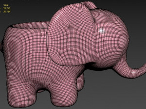 Elefant Ashtray For 3D Printing 3D 模型