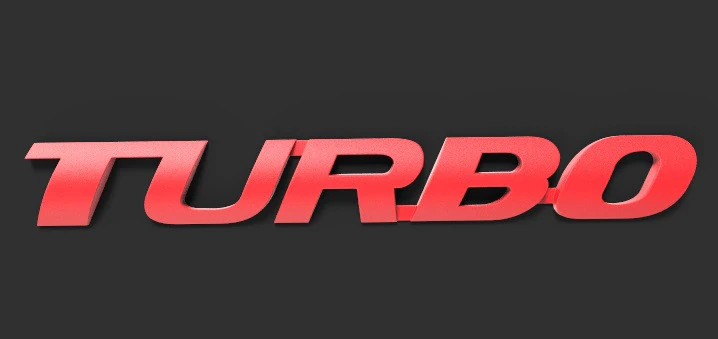 TURBO CAR STICKER 3D Model .c4d .max .obj .3ds .fbx .stl .blend 