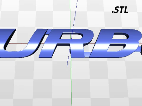 TURBO CAR STICKER 3D Model