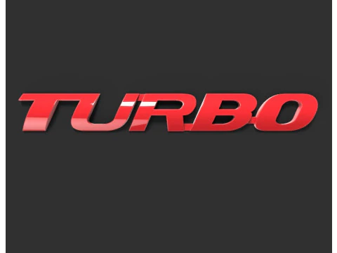 TURBO CAR STICKER 3D Model