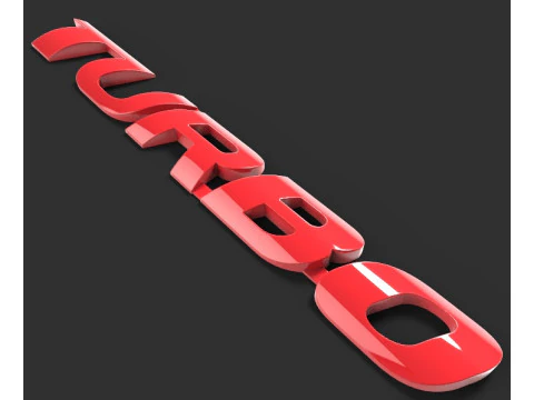 TURBO CAR STICKER 3D Model