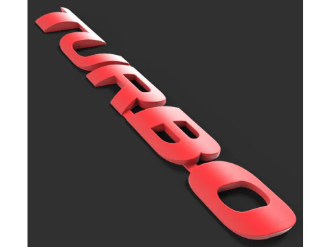 TURBO CAR STICKER 3D Model