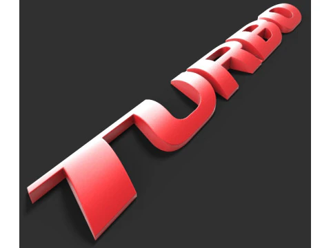 TURBO CAR STICKER 3D Model