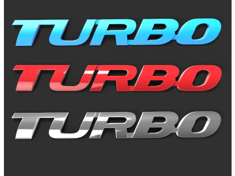 TURBO CAR STICKER 3D Model