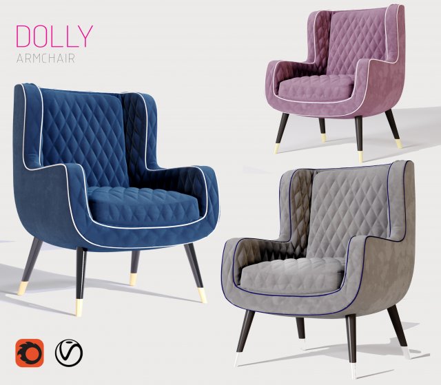baxter dolly furniture 3D-Modell .c4d .max .obj .3ds .fbx .stl .blend 