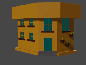 низкополигональный дом 3D Модель