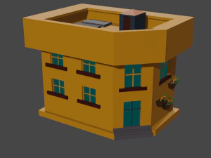 maison low-poly Modèle 3D