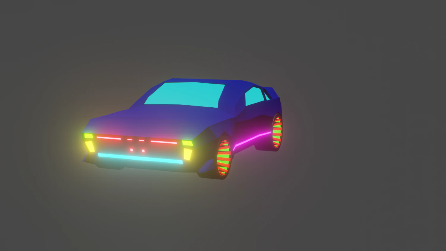 low-poly car 3D Model .c4d .max .obj .3ds .fbx .stl .blend 