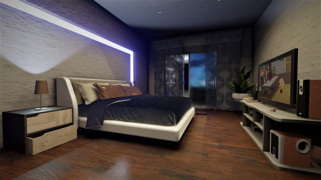 bedroom 3D Model .c4d .max .obj .3ds .fbx .stl .blend 