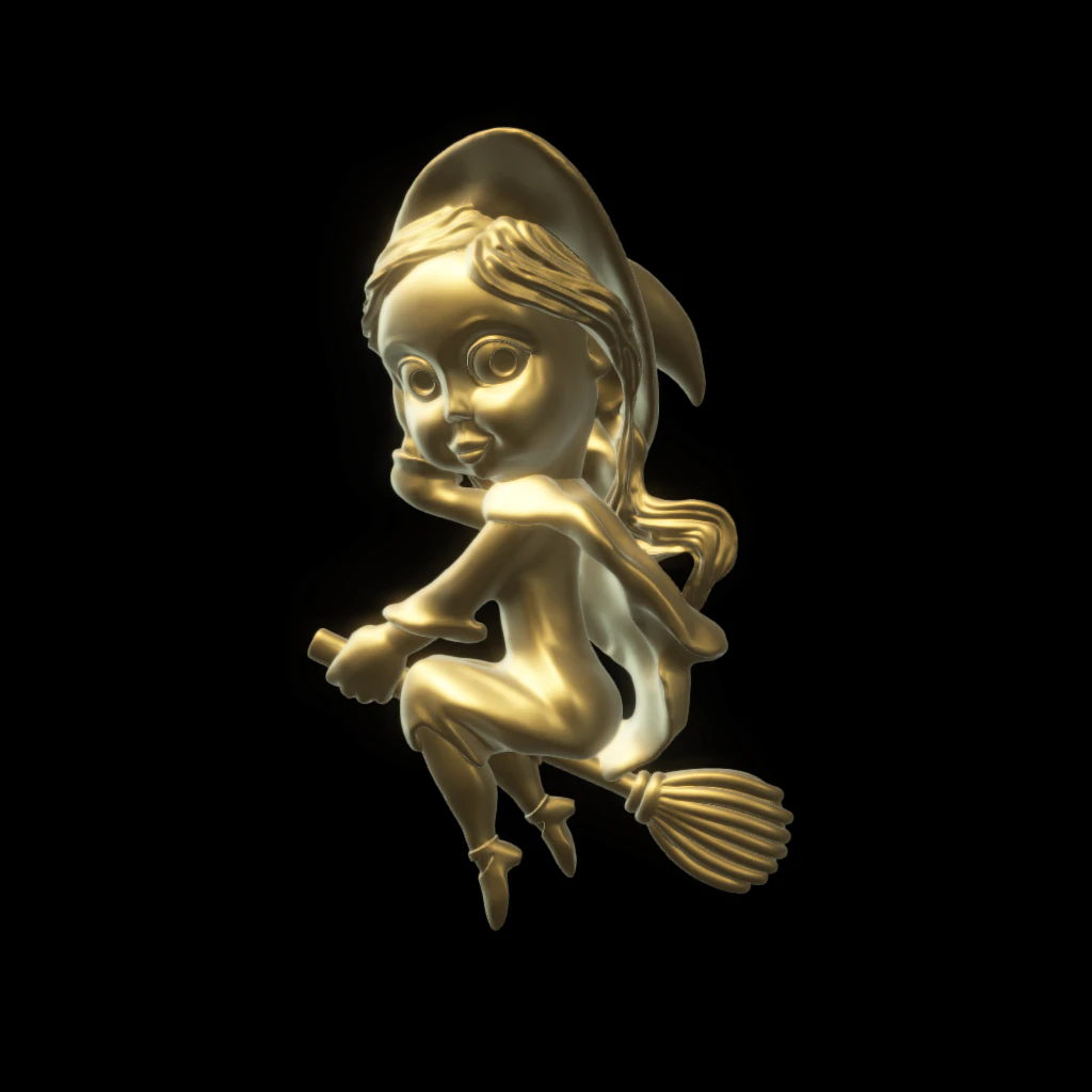 little witch little magic 3D Print Model .c4d .max .obj .3ds .fbx .stl .blend