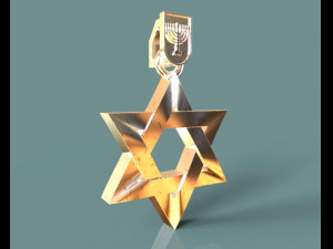 menorah star of david 3D Print Model