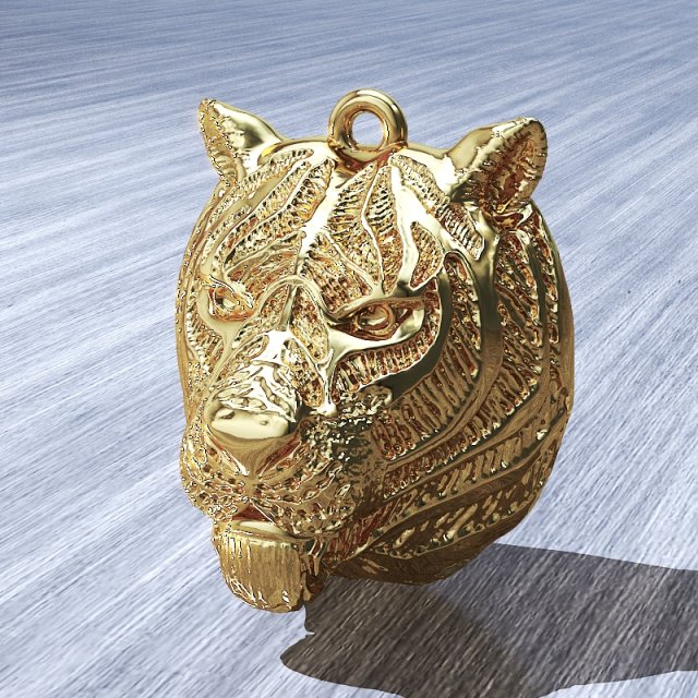 tiger head Model Cetak 3D .c4d .max .obj .3ds .fbx .stl .blend 