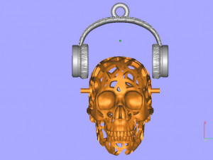 pendant skull music lover Model Cetak 3D