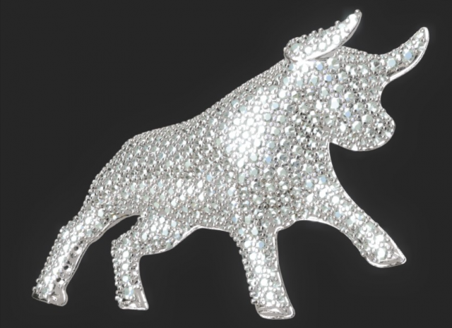 churm bull pendant or brooch 3d print model Model do druku 3D .c4d .max .obj .3ds .fbx .stl .blend 