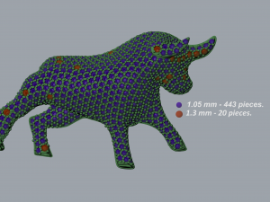 churm bull pendant or brooch 3d print model Model do druku 3D