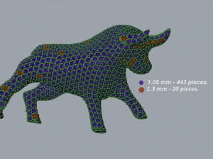 churm bull pendant or brooch 3d print model 3D Print Model