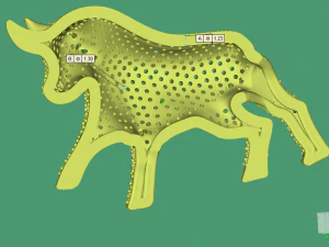 churm bull pendant or brooch 3d print model 3D Print Model