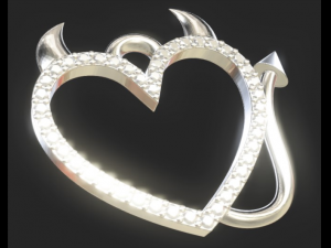 pendant diablo heart 3D Print Model