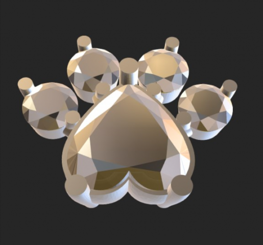 puseta bear paw Modello di stampa 3D .c4d .max .obj .3ds .fbx .stl .blend