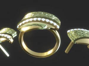 set ring and earring rablick 3d print model 3D Print Model