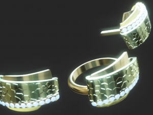 set ring and earring rablick 3d print model 3D Print Model