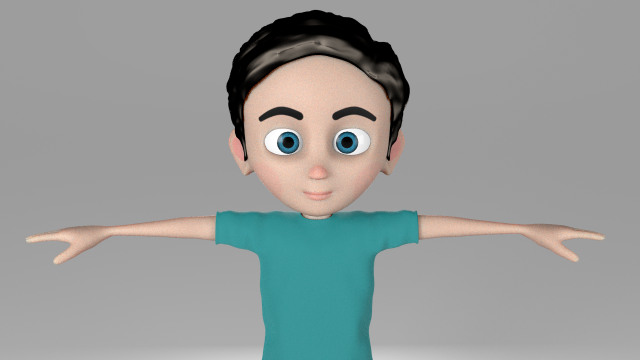 cartoon kid 3D मॉडल .c4d .max .obj .3ds .fbx .stl .blend