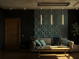 style lounge living room Model 3D