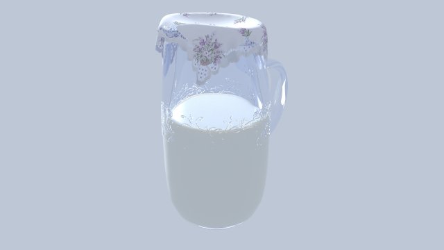 pitcher with milk 3D Model .c4d .max .obj .3ds .fbx .stl .blend 