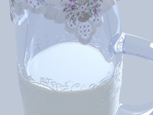 pitcher with milk 3D Model