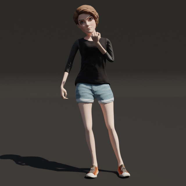 teen female character 3D-Modell .c4d .max .obj .3ds .fbx .stl .blend 