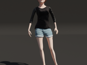 teen female character 3D-Modell